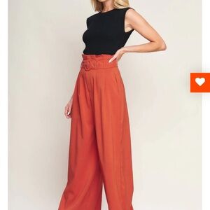 Women's High-Waisted Orange Pants